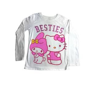 Hello Kitty & My Melody “Besties” Long Sleeve Graphic Tee Kids Size M (7-8)
